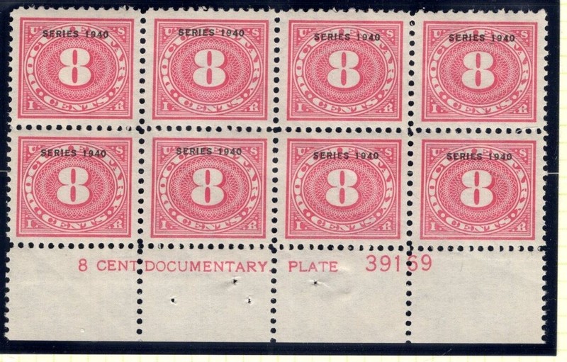 U.S. - R269 - Plate Number Block of 8 -  Very Fine - Never Hinged
