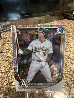 2025 Bowman Chrome - Nick Kurtz Mega Box Mojo Refractor Rookie RC #93 Athletics