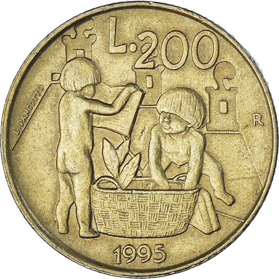 [#1183377] Moneta, San Marino, 200 Lire, 1995, Rome, MB+, Alluminio ...