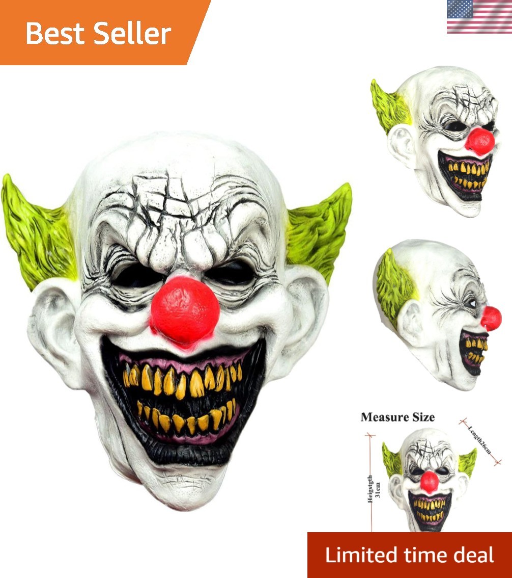 Cómoda máscara de látex Joker payaso - Ideal para Halloween, carnavales y más