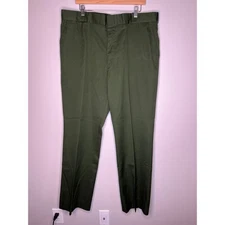 1970s R&R Uniforms Perma Press Green National Parks Gorp Wool Flared Pants 42x33