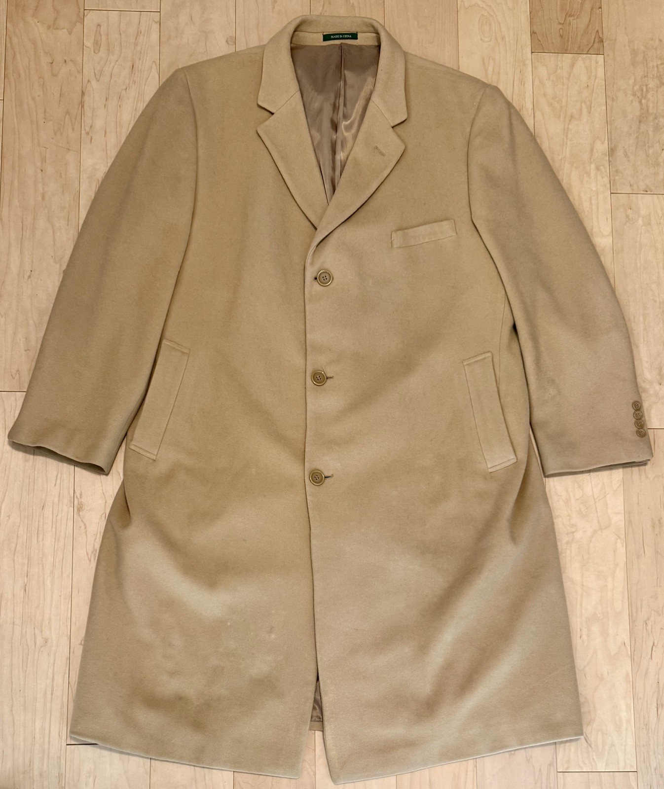 Lauren Ralph Lauren Cashmere Wool Blend Overcoat Topcoat Camel Tan Men’s 48R