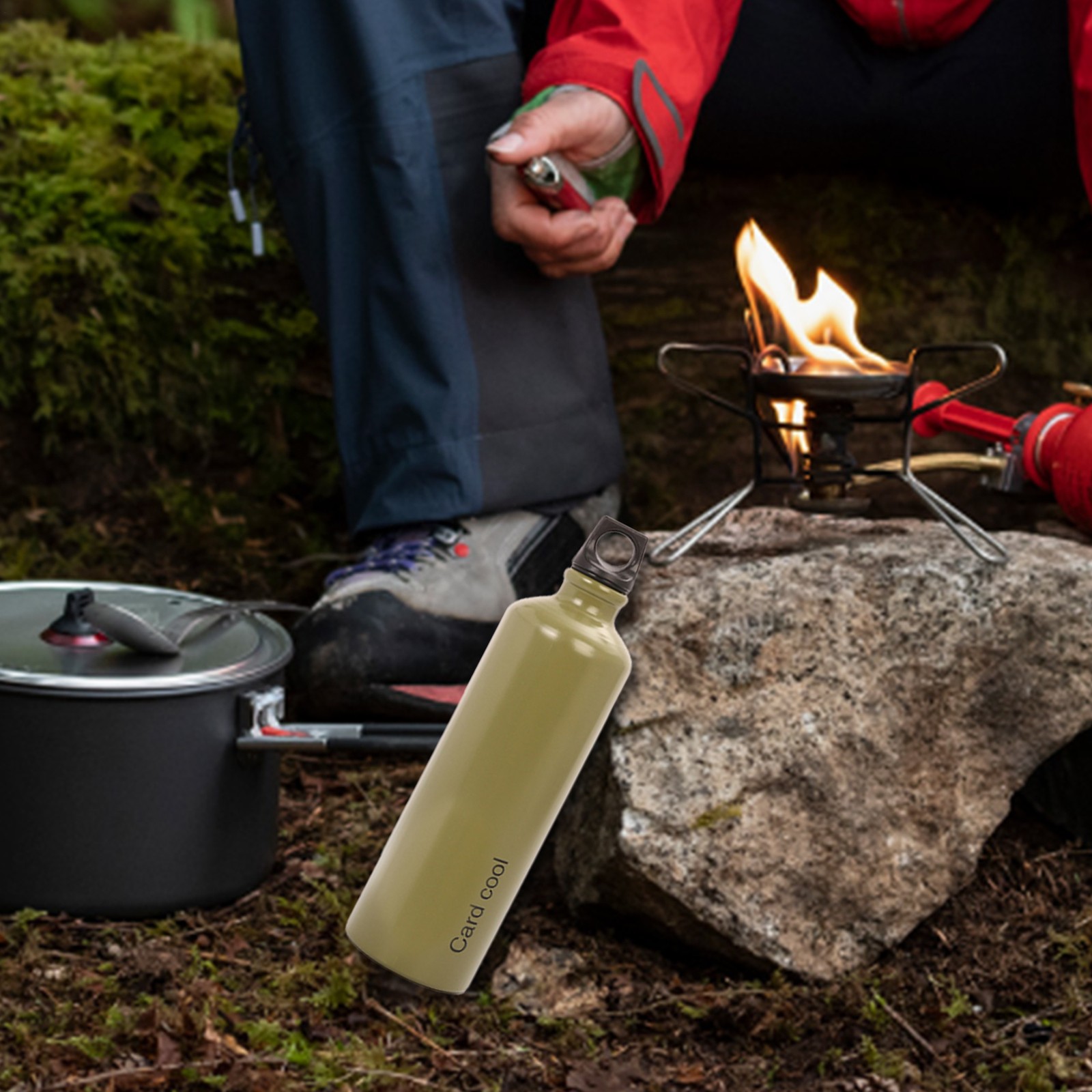 750ml Gas Oil Fuel Bottle Aluminum Alloy Alcohol Liquid Gas Oil Container Hiking