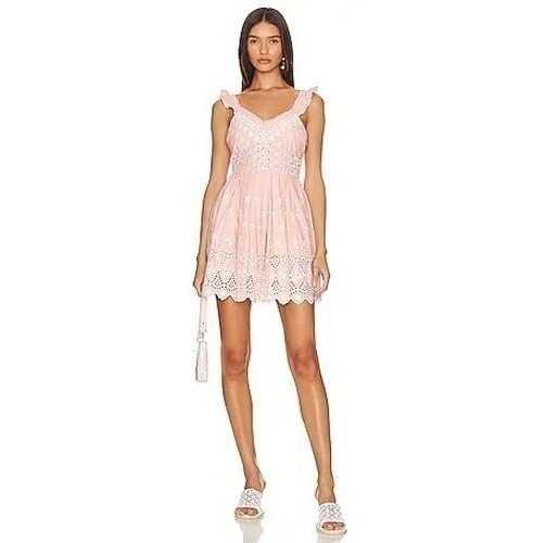 LoveShackFancy Mochi Pink Dress Ruffle Cottagecore Boho Rush Love Shack Fancy L