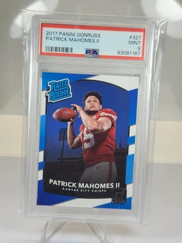 PATRICK MAHOMES II RC 2017 DONRUSS #327 PSA 9 MINT