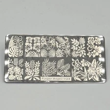 nail art stamping plate resin art craft Finger Angel V28 tropical flowers
