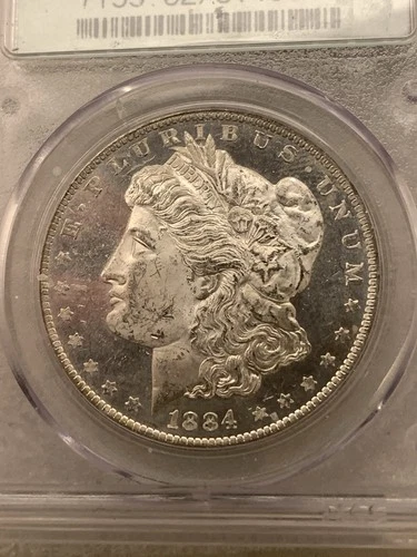 1884 O Morgan Dollar $1 PCGS MS62 PL