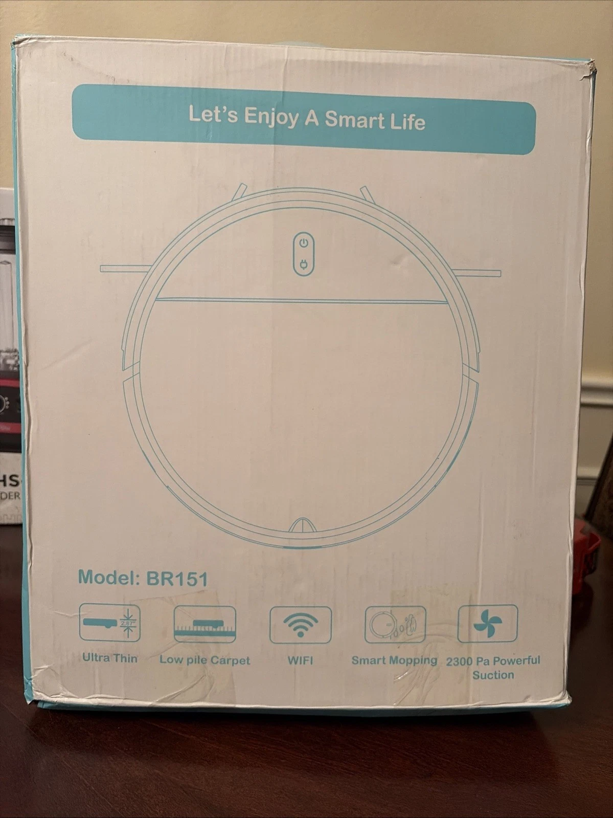 BR151 Robot Vacuum & Mop Combo, Black, Auto Mop Washing.