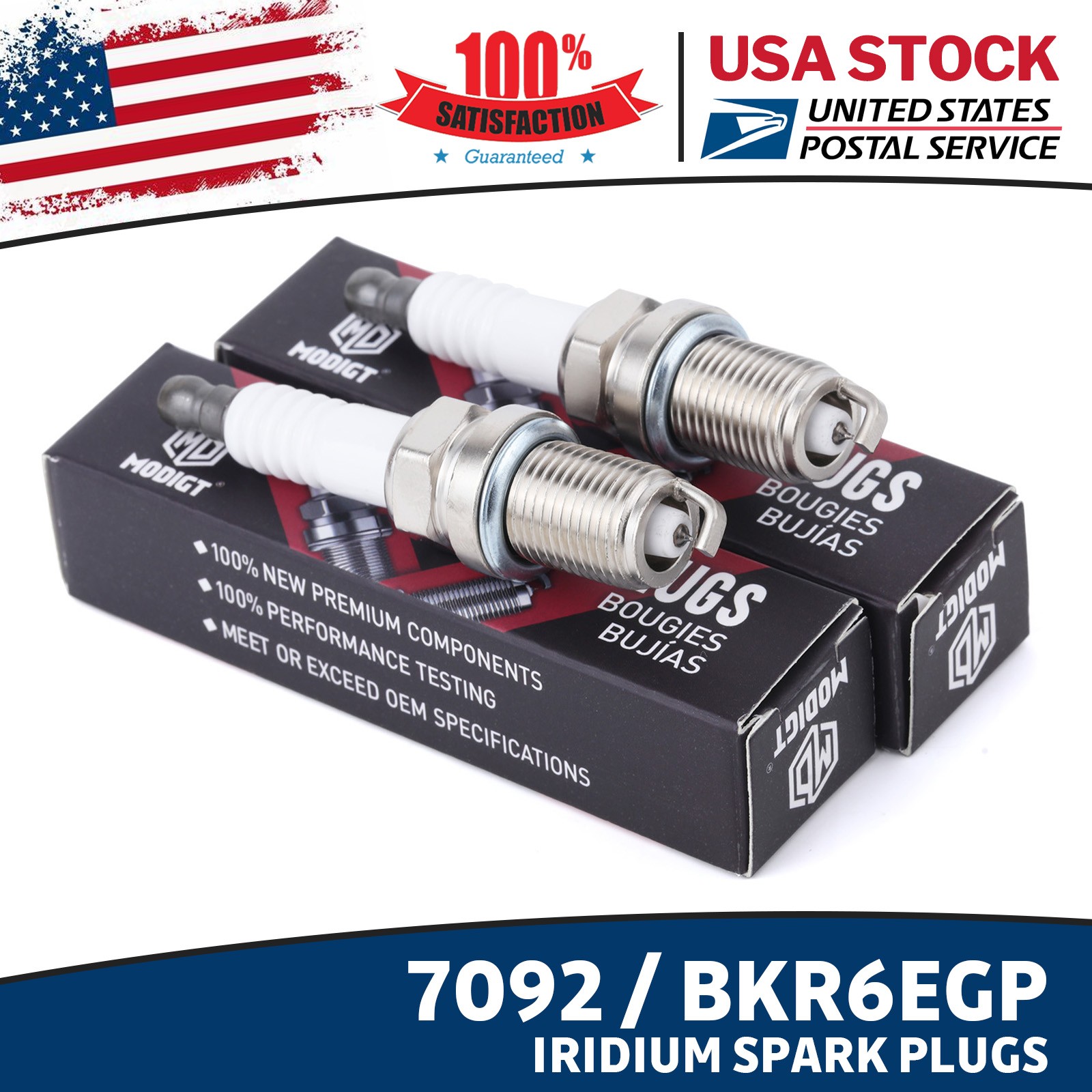 For NGK #7092 #BKR6EGP 6 PCS Iridium Spark Plugs OEM Replacement High Quality