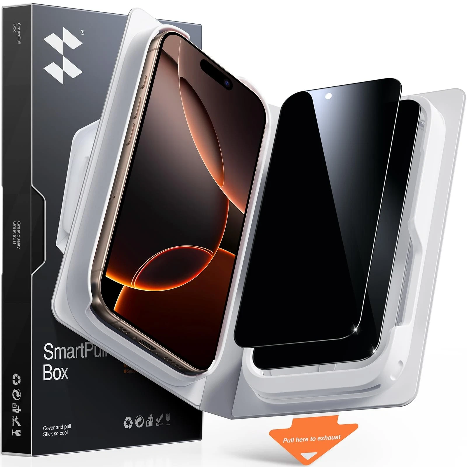 SMARTDEVIL 2 Pack Tempered Glass for iPhone 16 Pro 16 6.3 Inches, Black
