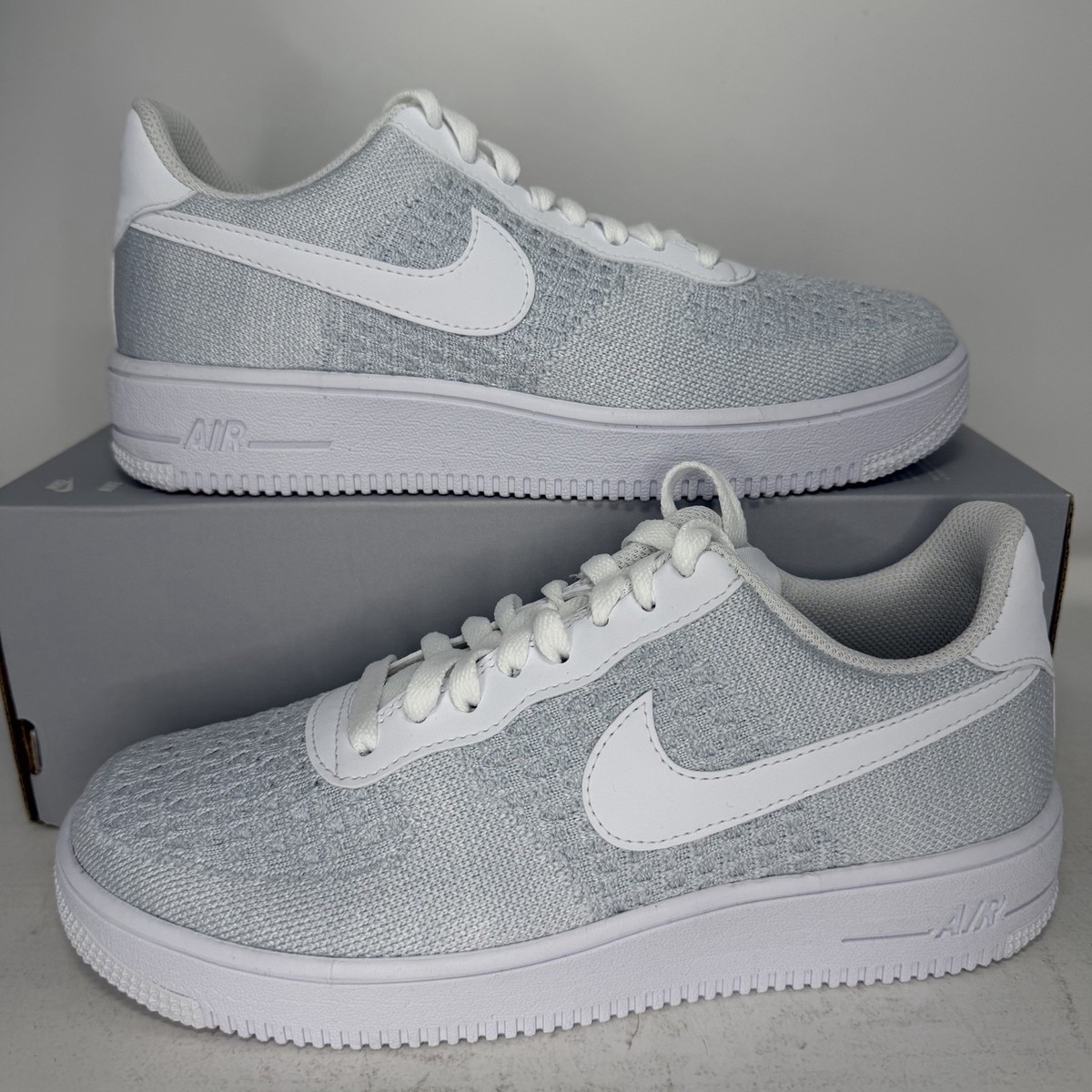 Nike Air Force 1 Flyknit 2.0 Pure Platinum White Men's Size 8