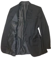 Brioni Blazer 56L/46L Super150's Suit Jacket Senato Solid Gray