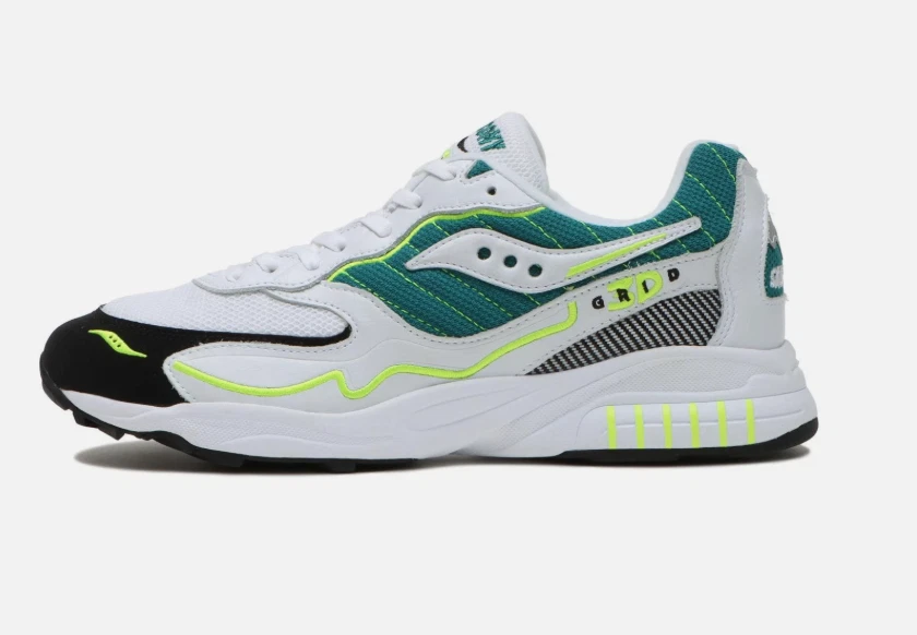 Zapatillas Saucony para hombre 8,5 M (mujer 10) 3D Grid™ Hurricane en blanco/verde Foto 3 de 4