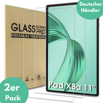 2X Schutzglas für Honor Pad X8a 11'' Display Panzerfolie Hartglas Full Screen 9H