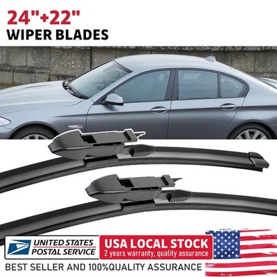 Premium Front Windshield Top Lock Wiper Blades 24''+22'' For BMW 535i 2008-2010