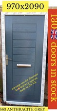NEW SOLIDOR PALERMO ANTHRACITE GREY COMPOSITE DOOR WHITE  FRAME 970 X 2090 /2040