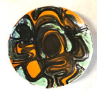 Rare POOLE POTTERY abstract design DELPHIS dish 1970s Signed Shape 3