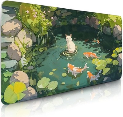 Cat Gaming Mouse Pad Large, Japanese Koi Fish Mousepads Oversized, Computer K...