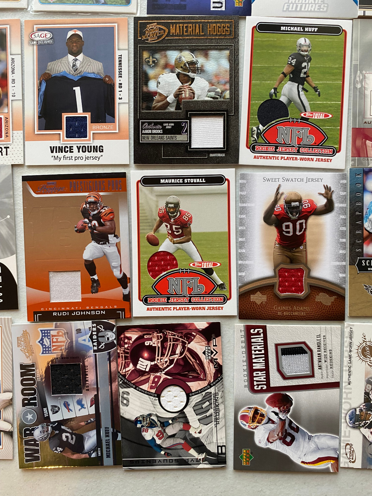 Topp Pacific Upper Deck Football Game Used Jersey Prime Patch Rookie Card Lot 50 view 8