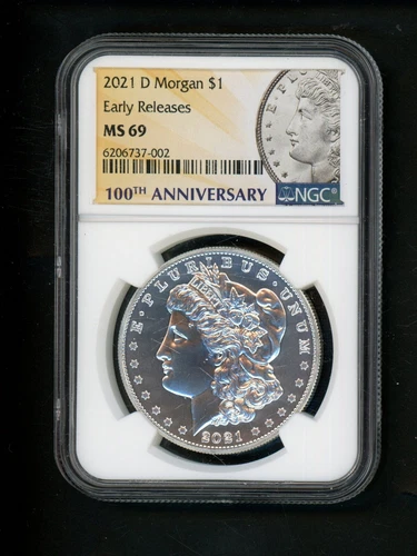 2021 D US Morgan Silver Dollar $1.00 $1 NGC MS 69 GEM UNC Bright Early Releases