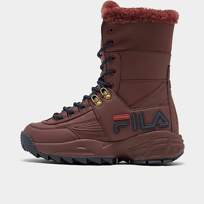 womens fila disruptor shearling athletic shoe olive