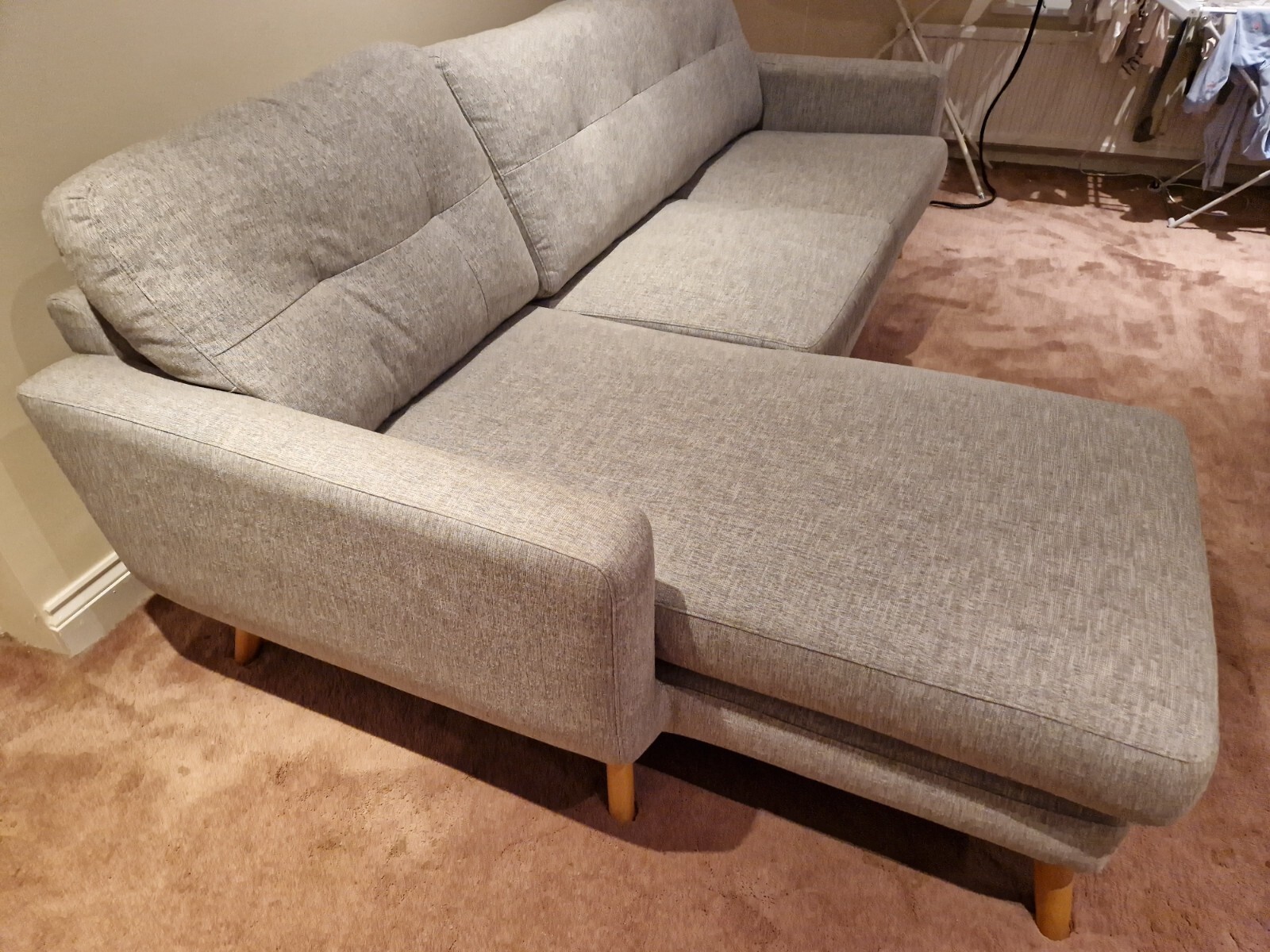 John Lewis Barbican 5+ Seater LHF Chaise End Sofa, used but GREAT