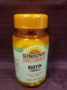 Sundown Naturals Biotin 7500 Mcg 75 Tablets Health Hair Skin Nails