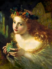 Take the Fair Face of Woman Sophie Anderson Fairy Painting Poster Art Print