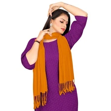 Women's Winter Warm Scarf 100% Solid Pashmina Plaid Wool India Made Multiple Use