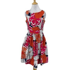 Eliza J Dress Womens 4 Multi Cotton Blend Floral Pockets Lined Pin Up Lined