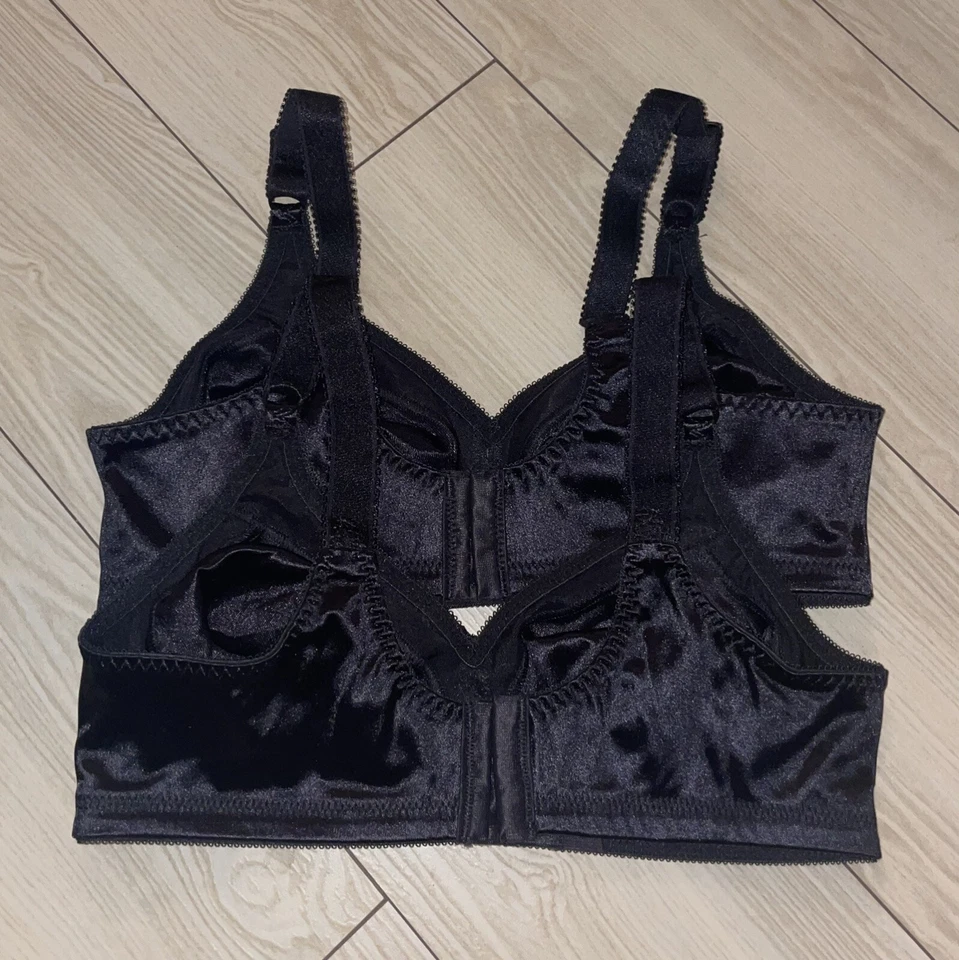 2 Sujetadores De Colección Bali 3820 Soporte Flexible Cobertura Completa Satinado WF Mujer 36C Negro Foto 4 de 4