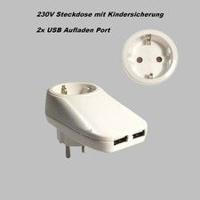 Netz Steckdose 2x USB Anschluss Zwischensteck...