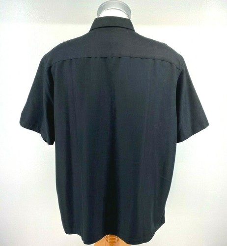 Karibik Herren Gr. XL schwarz grau Hemd Blumen bestickt Kurzarm MB6 - Bild 6 von 8