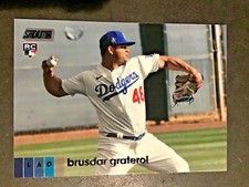2020 Topps Stadium Club Brusdar Graterol Black Foil Rookie Los Angeles Dodgers 