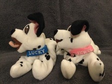 The Walt Disney Store 101 Dalmatian JEWEL and LUCKY Bean Bag Plush Puppy Dogs