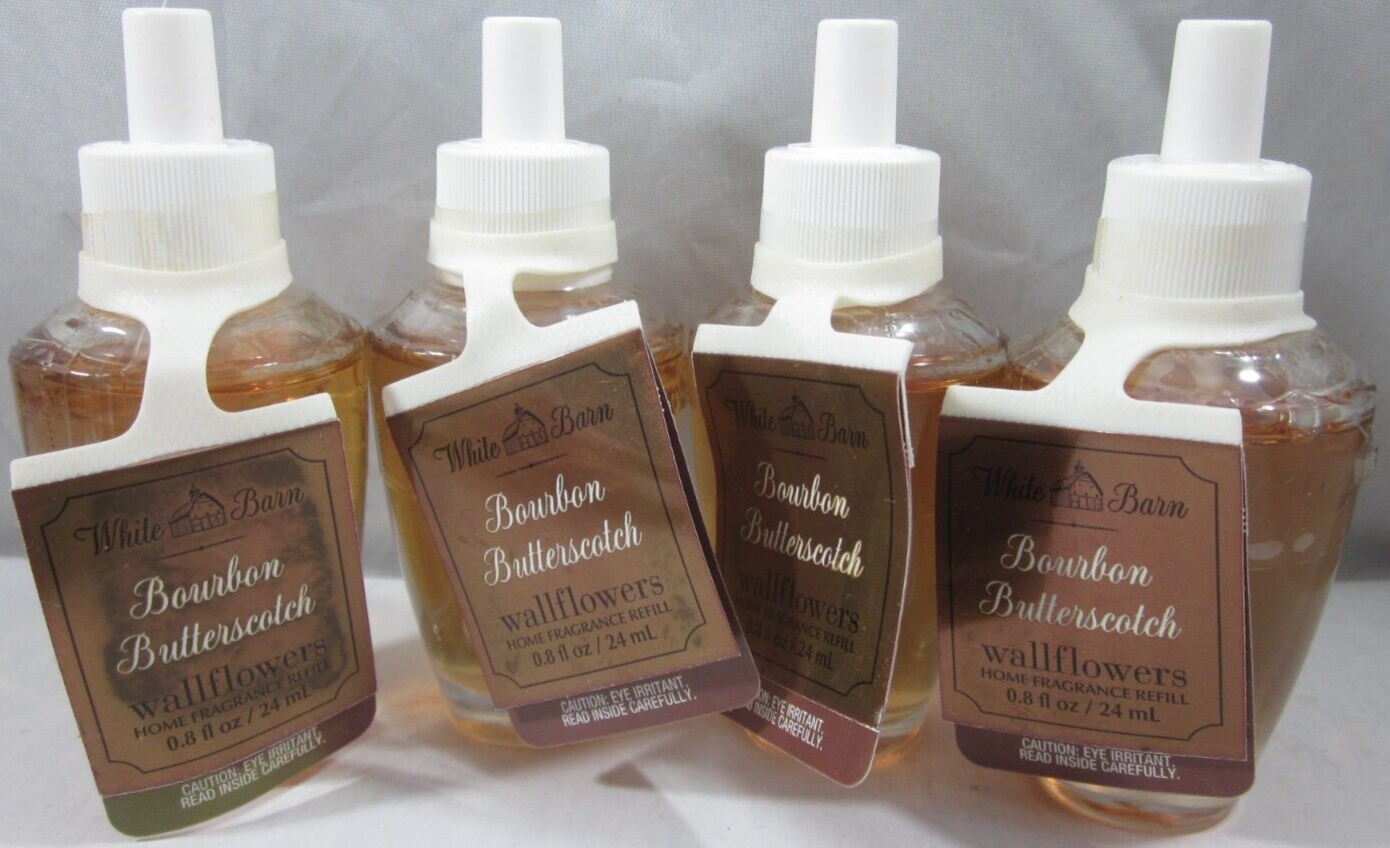 4 bulbs Bath & Body Works Wallflower Refill Bourbon Butterscotch