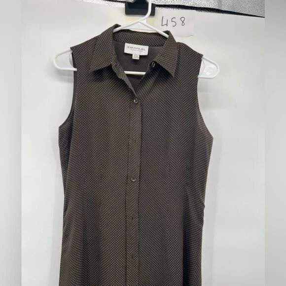 Emanuel Ungaro brown polka dot dress sleeveless maxi size 6/40 - Image 2 of 4
