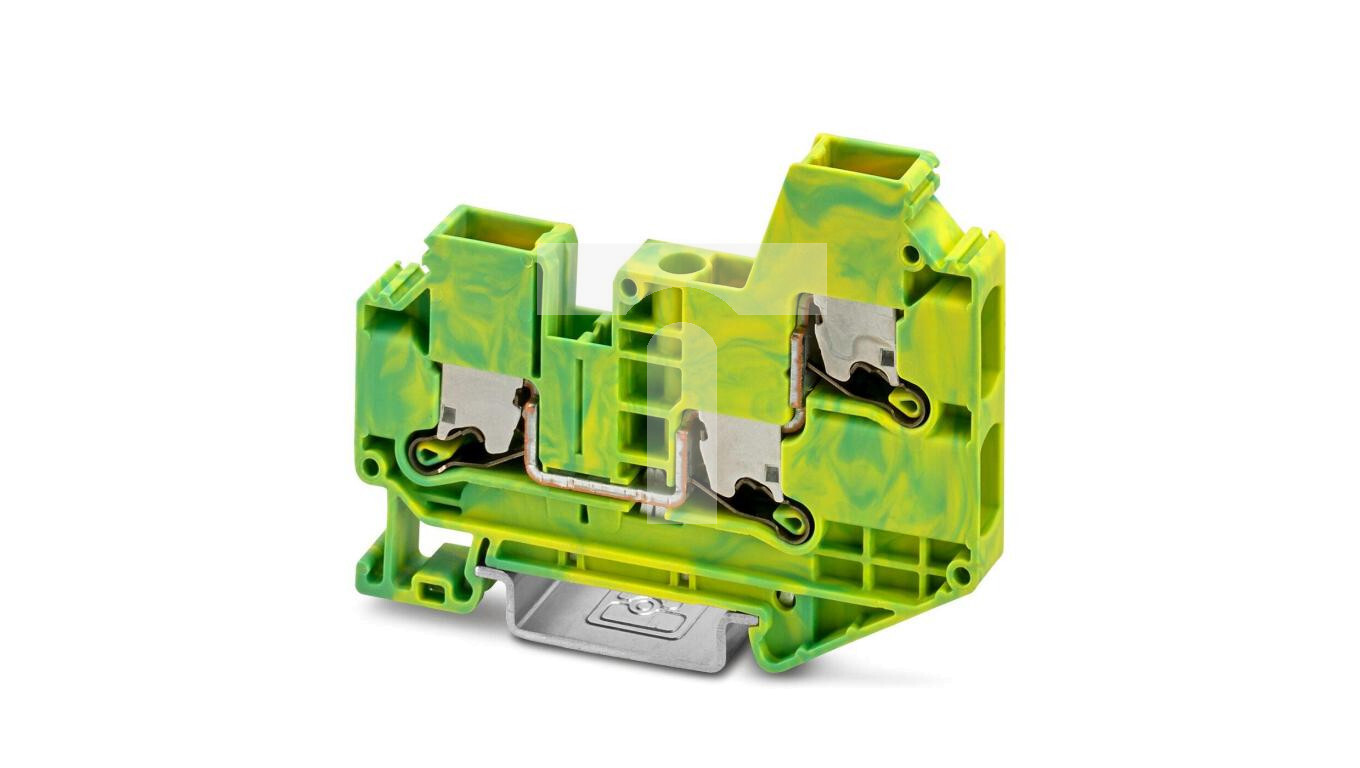 3-wire PE rail terminal block 6mm2, yellow-green terminal block XT 6-TWIN /T2UK
