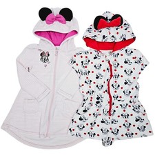 Lot Of 2 Girl's Minnie Mouse Disney Size 3, 5/6 Swim Cover Up Romper Hooded
