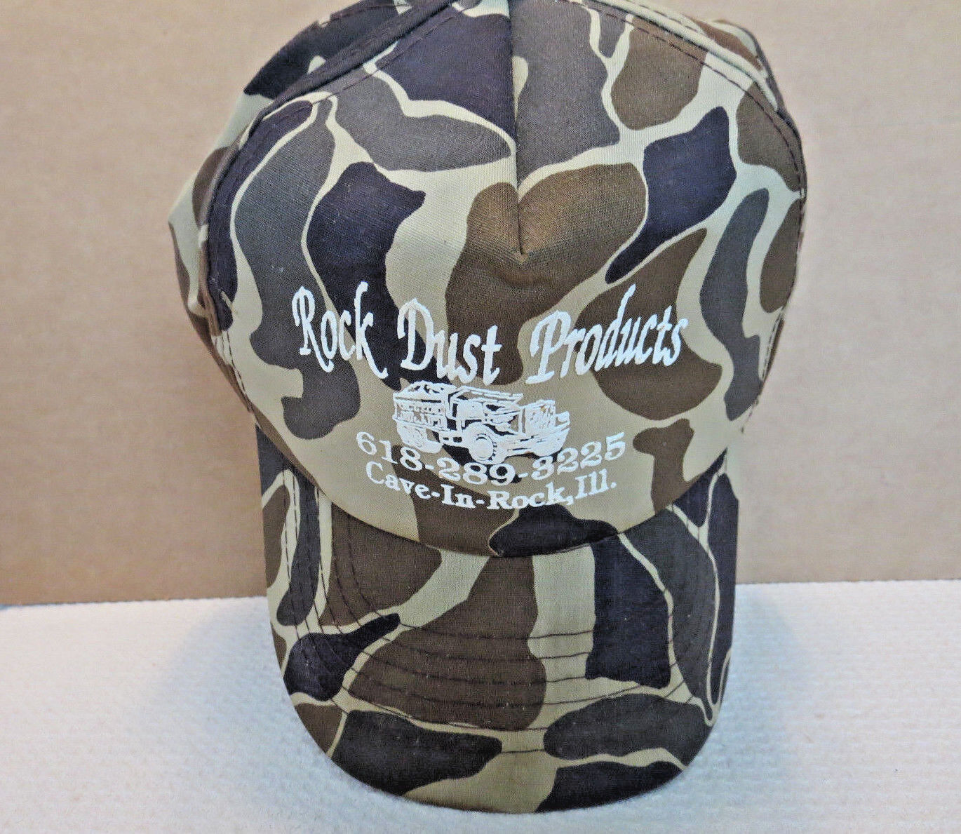 Camo Hunting Fishing Cap Hat  Cave-in-Rock Illinois Rock Dust Products Shawnee