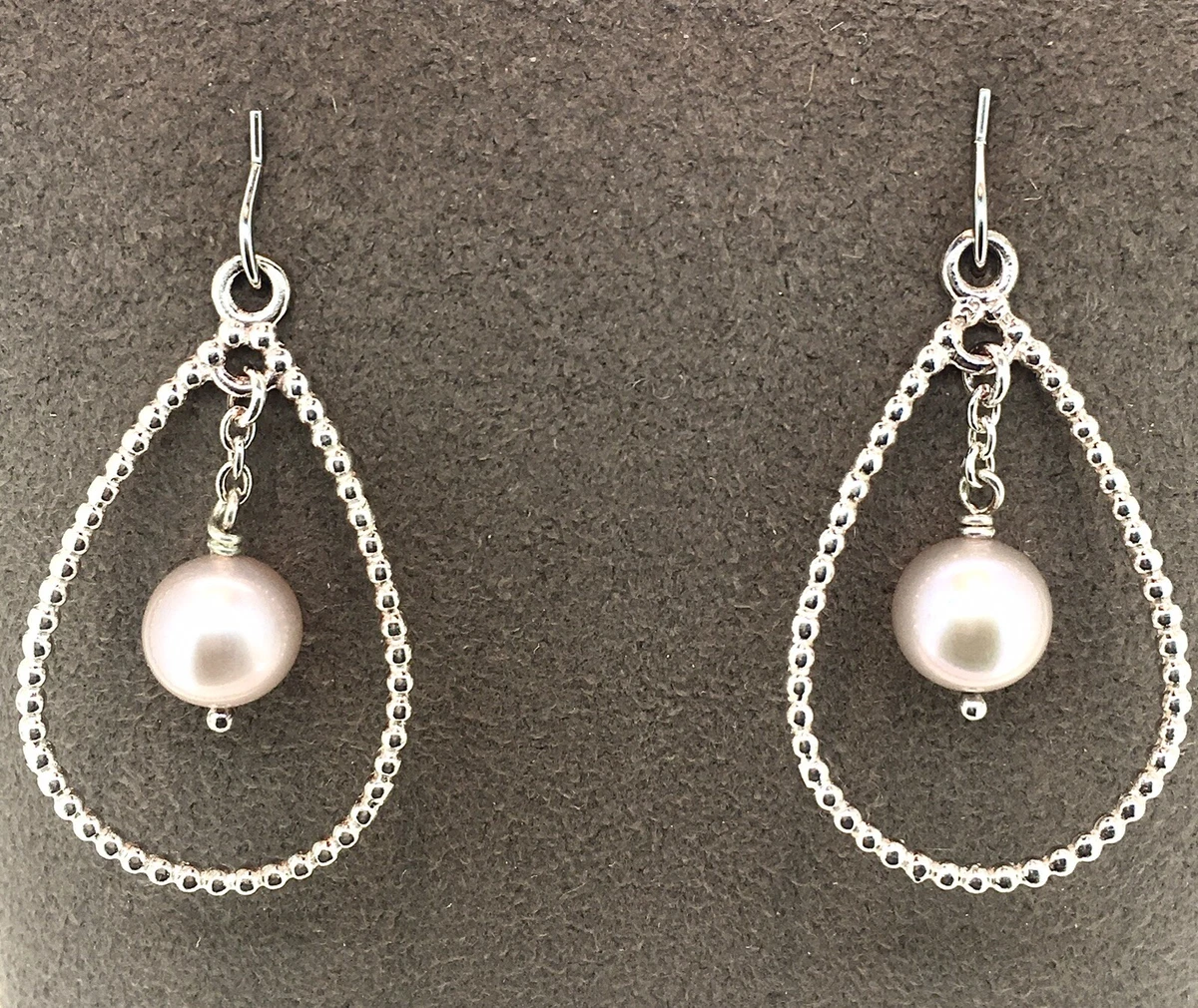 Vintage Authentic Pandora Sterling Silver Natural Pearls Earring Charms 29610PNP