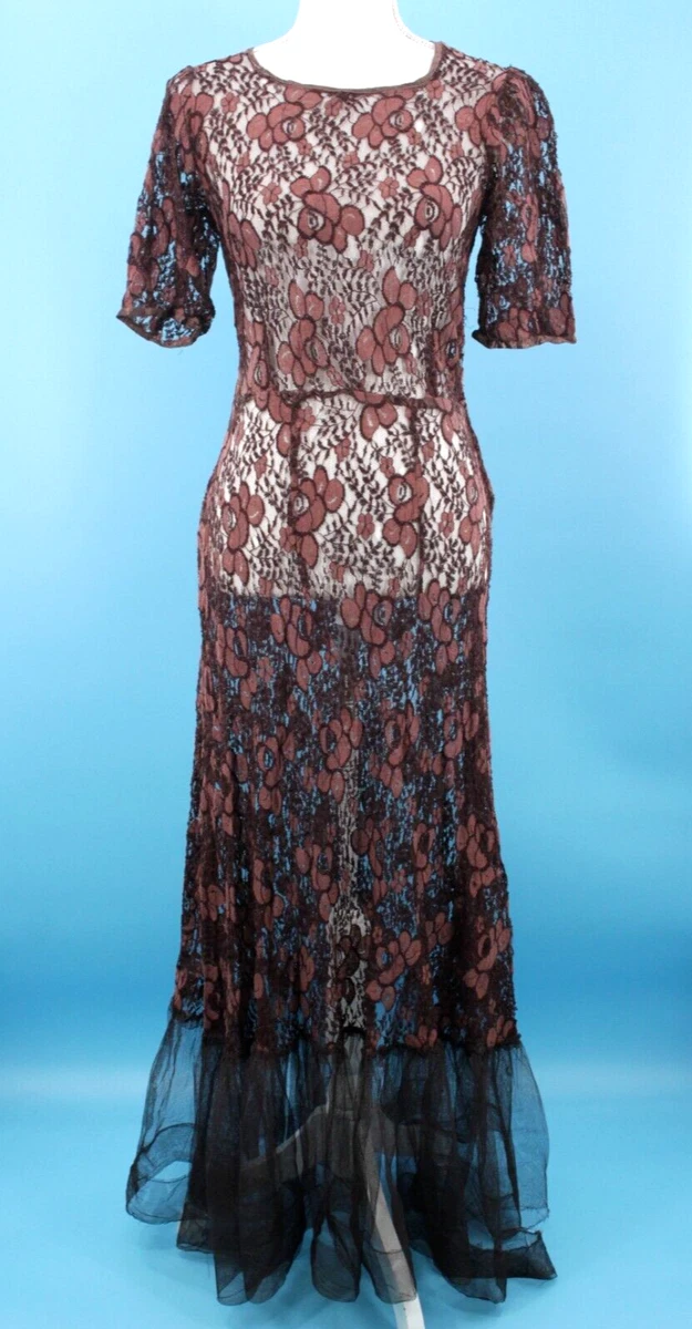 plus evening dress Stunning 1930's Red Wine Silk Velvet Evening Gown & Jacket / ML – Xtabay  Vintage main image 1