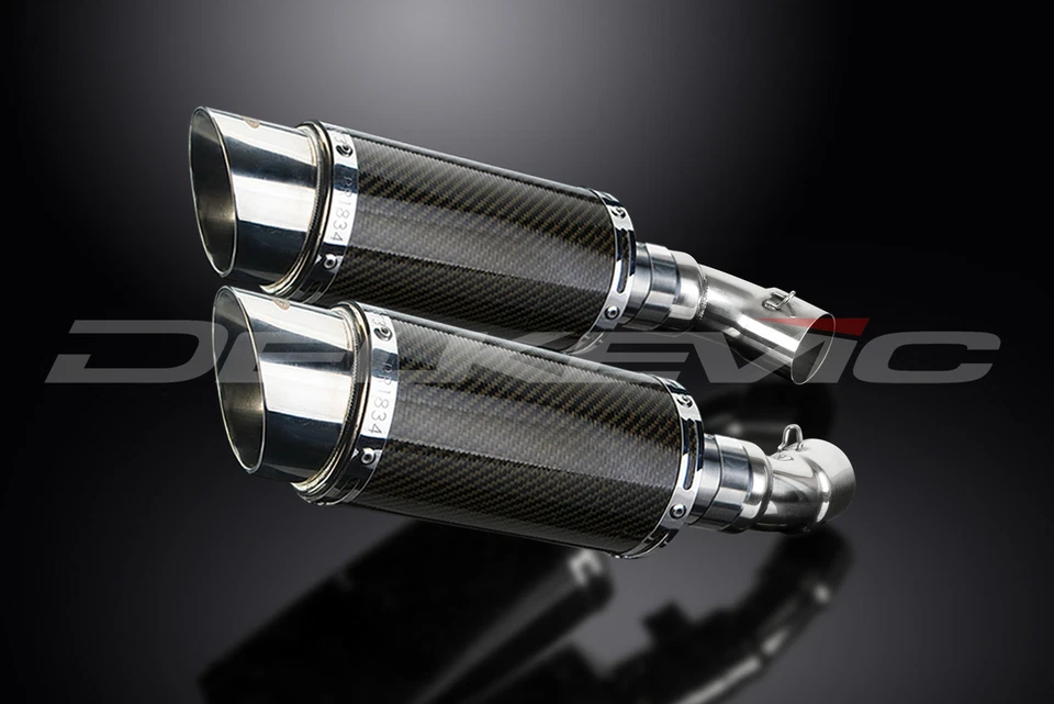 Kit silenciador escape carbono redondo 8" Slip On Ducati Monster 696 2008-2014 Foto 3 de 4