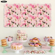 20 Pieces Flower Wall Panel Artificial Floral Backdrop Wall Decoration Backdrop