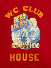 VTG 70s ROACH Beer Lovers T Shirt Men’s XL Red WC Club Iron-On Style Made In USA