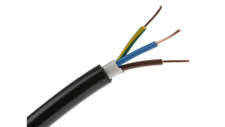 NYYJ 3 Core 2.5mm Tough Black PVC Hi-Tuff Outdoor Cable Per Metre