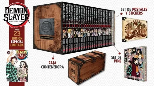 Demon Slayer Completo Box Set 1 al 23  +CAJA +STICKERS +PINS Kimetsu. En ESPAÑOL - Image 4 of 4