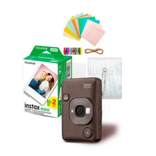 Fujifilm Instax Mini LiPlay Camera and Smartphone Printer Deep Bronze Bundle