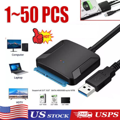 USB 3.0 to SATA External Hard Drive Reader 2.5'' 3.5'' HDD SSD Power adapter LOT