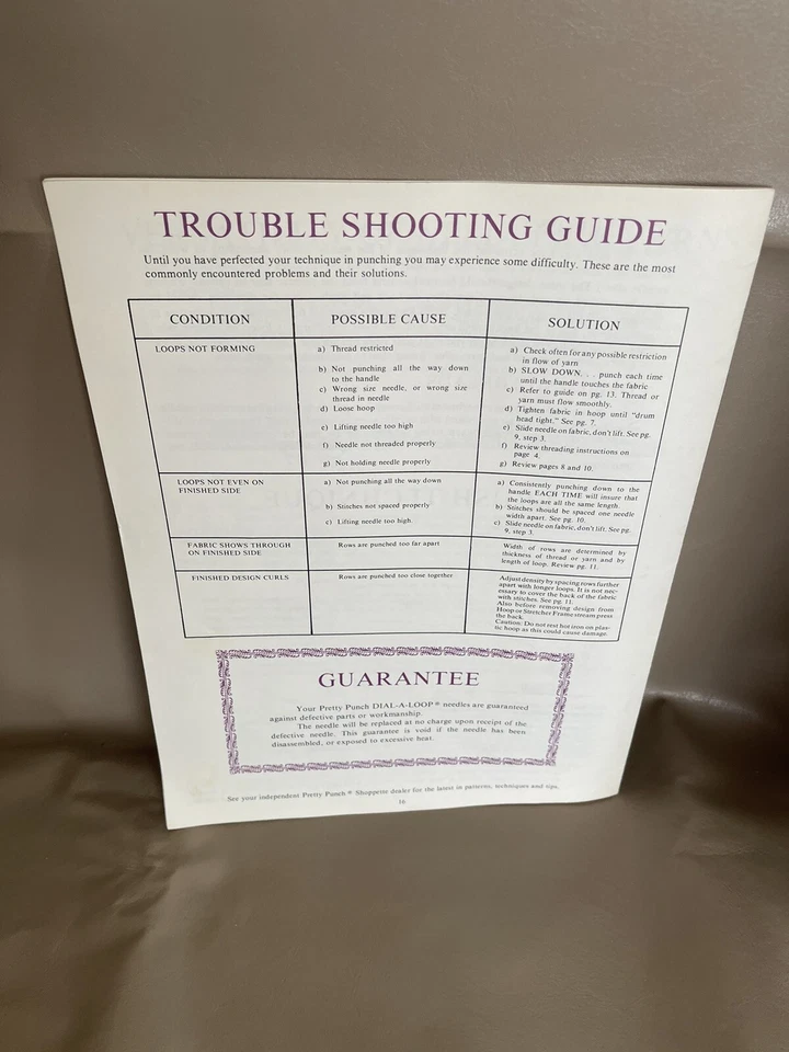 Step By Step Instructions & Pattern Product Guide Pretty Punch Embroidery (H9) - Image 2 of 4